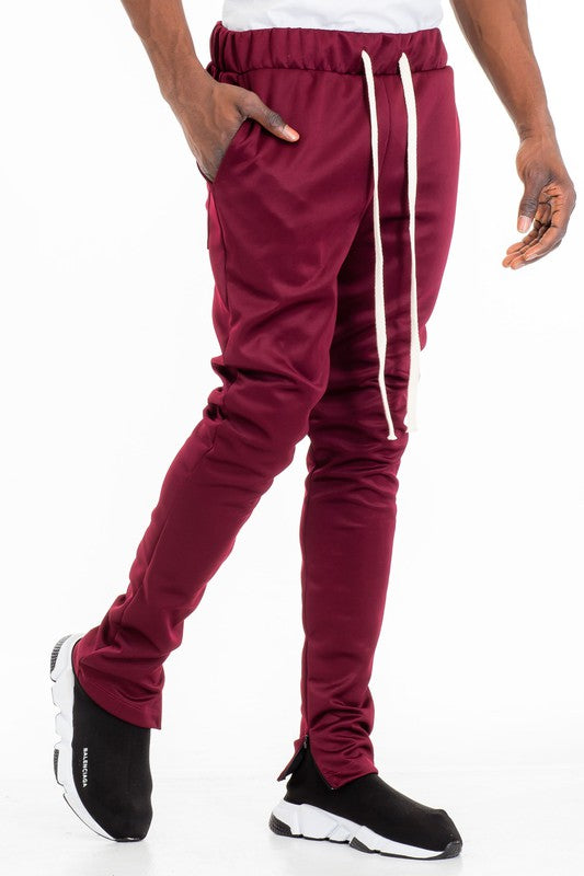SOLID COLOR TRACK PANTS