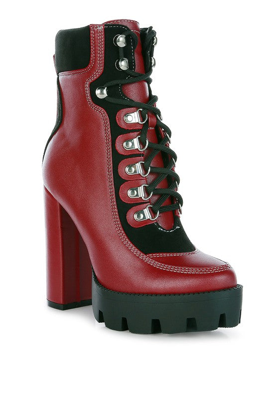 Yeti High Heel Lace-Up Biker Boots