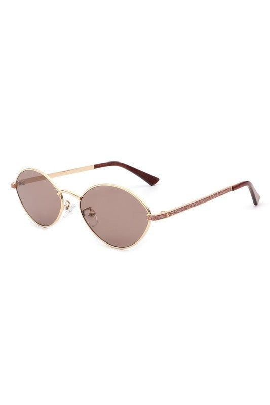 Oval Retro Geometric Metal Fashion Sunglasses