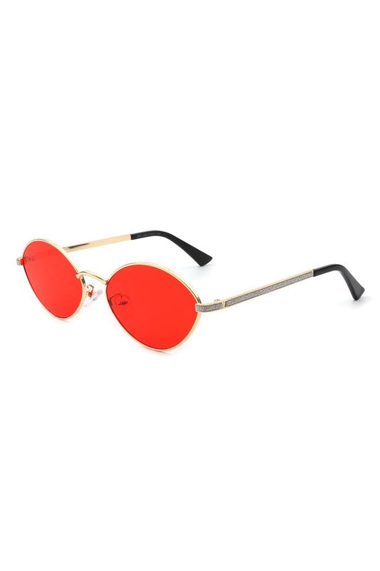Oval Retro Geometric Metal Fashion Sunglasses