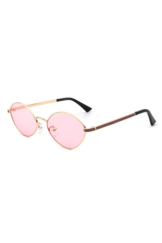 Oval Retro Geometric Metal Fashion Sunglasses