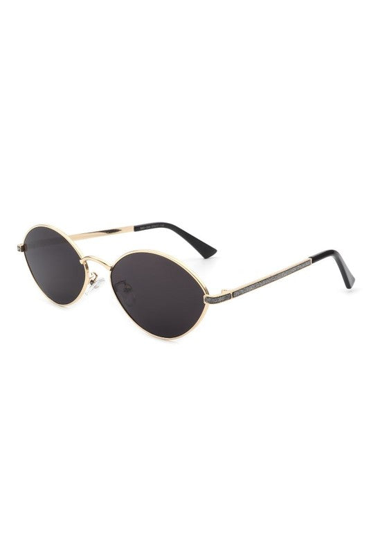 Oval Retro Geometric Metal Fashion Sunglasses