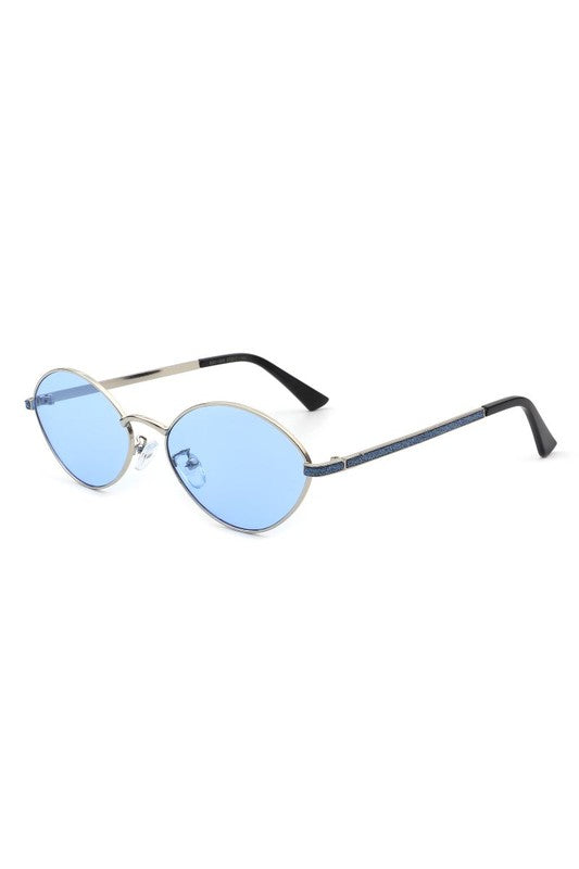 Oval Retro Geometric Metal Fashion Sunglasses