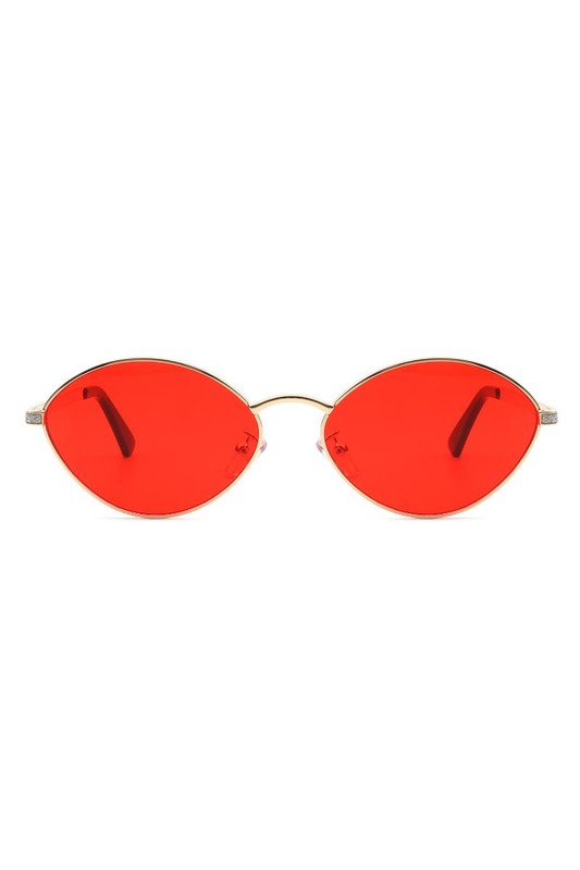 Oval Retro Geometric Metal Fashion Sunglasses