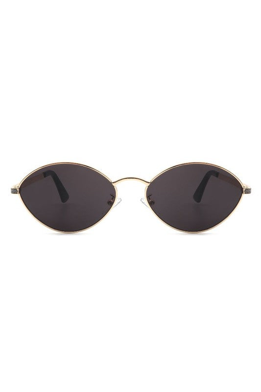 Oval Retro Geometric Metal Fashion Sunglasses