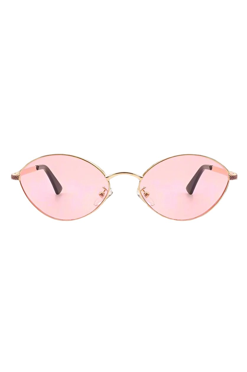 Oval Retro Geometric Metal Fashion Sunglasses