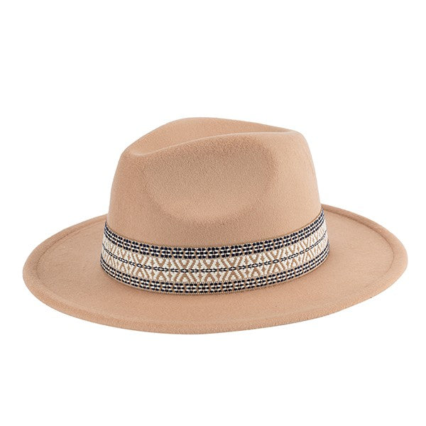Boho Embroidered Fedora Ha