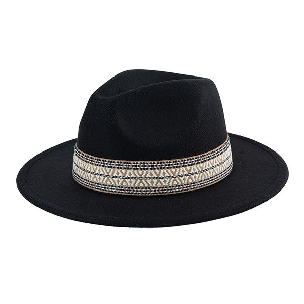 Boho Embroidered Fedora Ha
