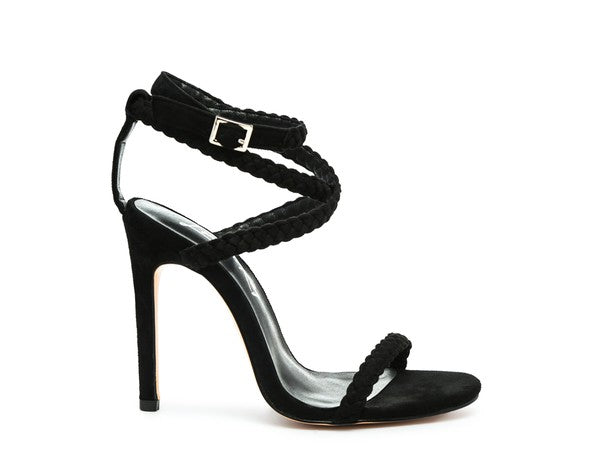 SHERRI SUEDE STILETTO SLING-BACK SANDALS