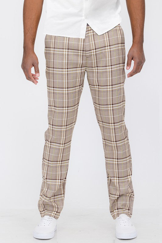 Weiv Brown Plaid Trouser Pants
