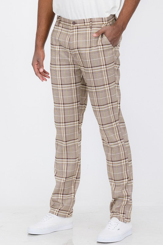 Weiv Brown Plaid Trouser Pants