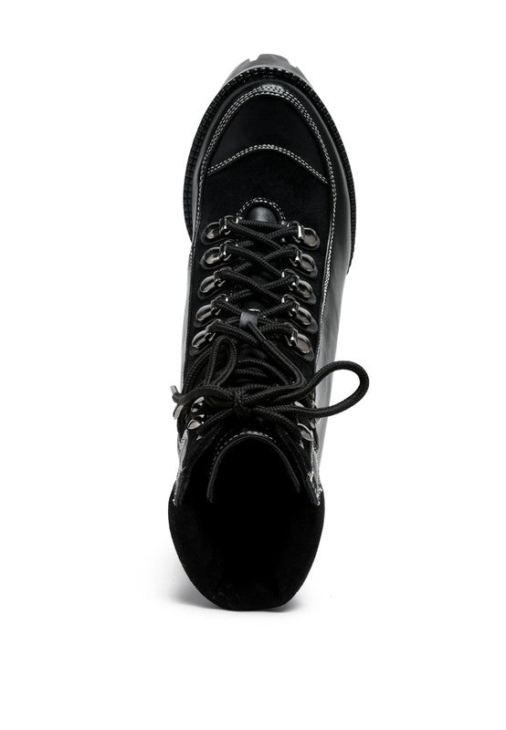 Yeti High Heel Lace-Up Biker Boots