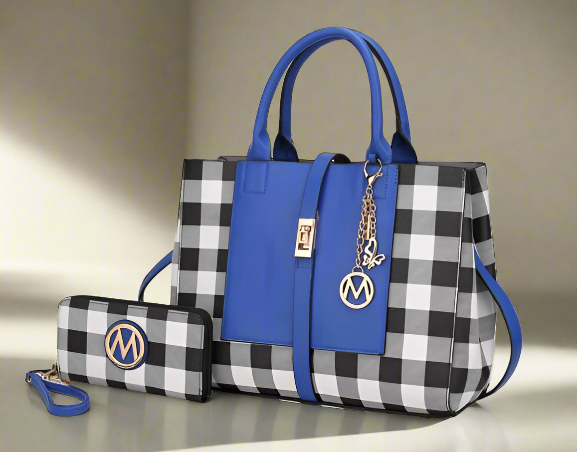 Yola Checkered Satchel Bag