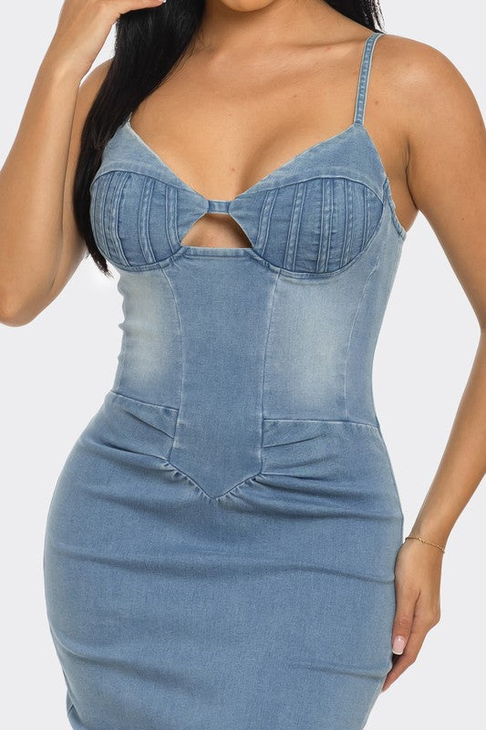 ATHINA CASUAL LIGHT WASHED DENIM DRESS