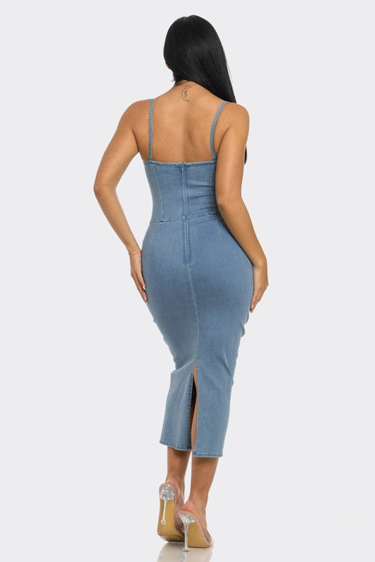 ATHINA CASUAL LIGHT WASHED DENIM DRESS