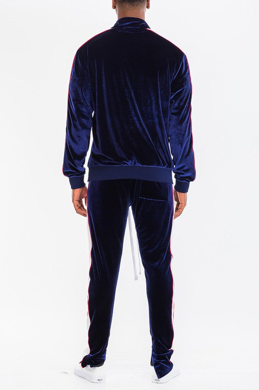 Men's Velour Track Jacket and Pant Set