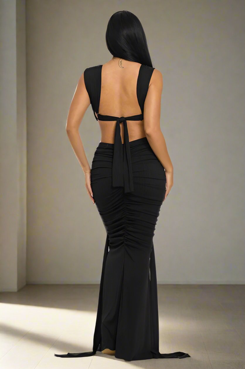 Sahara Mystique Pleated Gown