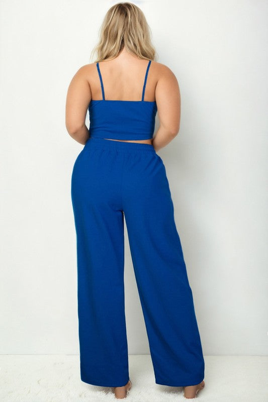 Bustier Crop Cami Top & Pocket Straight Pants