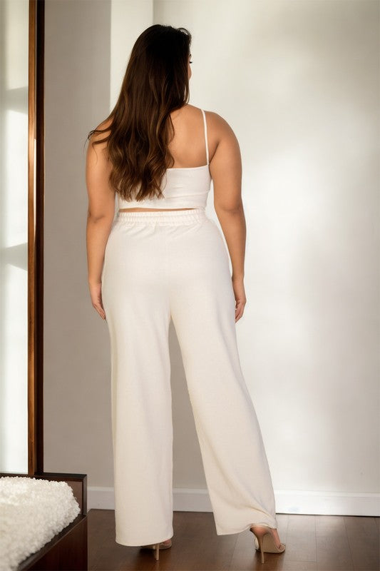 Bustier Crop Cami Top & Pocket Straight Pants