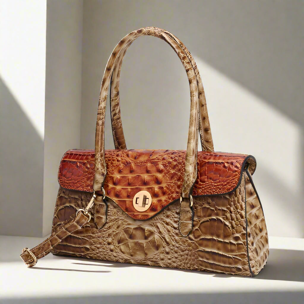 Liviana Croc-Embossed Shoulder Bag