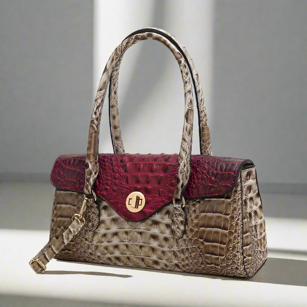 Liviana Croc-Embossed Shoulder Bag