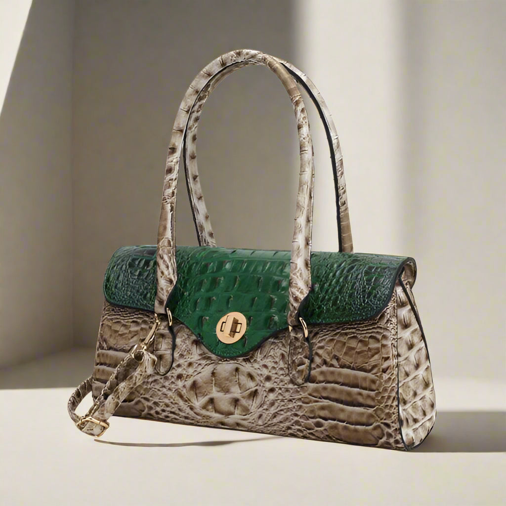 Liviana Croc-Embossed Shoulder Bag