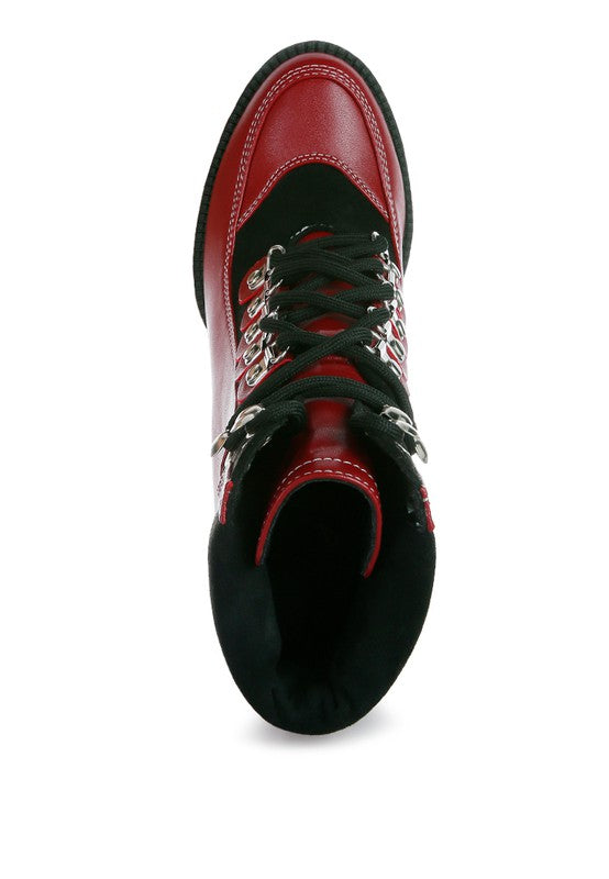 Yeti High Heel Lace-Up Biker Boots