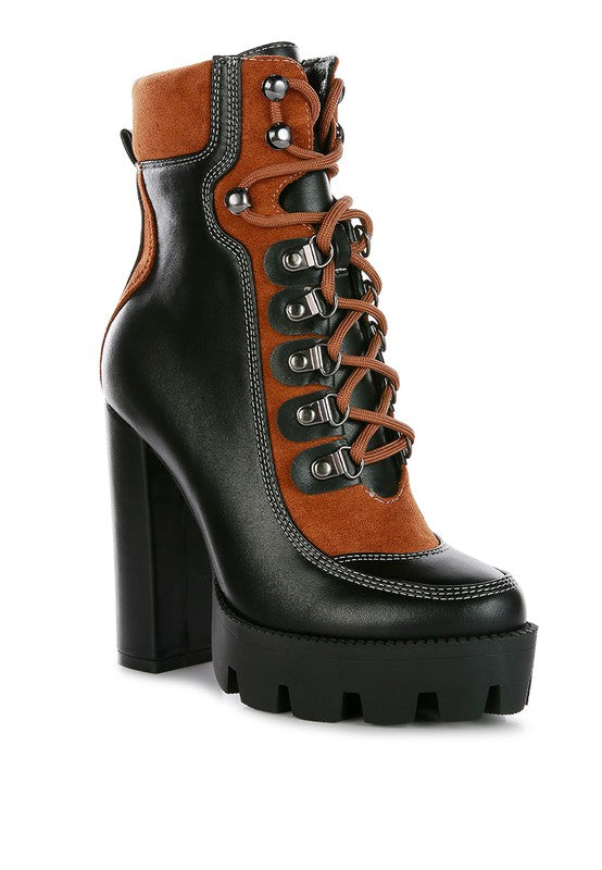 Yeti High Heel Lace-Up Biker Boots