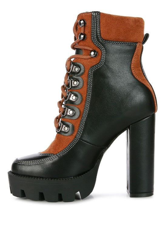 Yeti High Heel Lace-Up Biker Boots