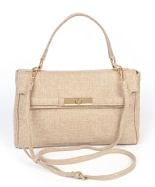 Top Handle Linen Convertible Bag