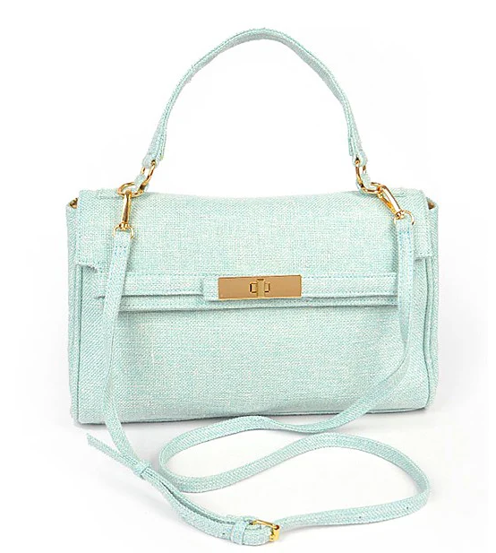 Top Handle Linen Convertible Bag