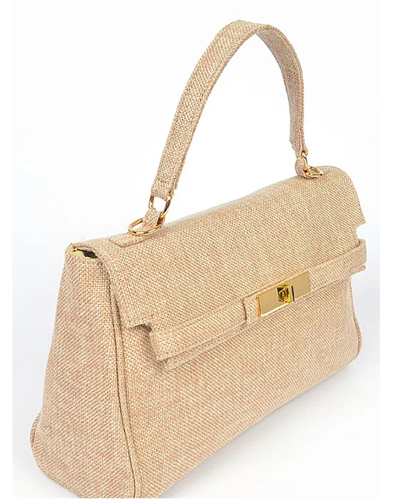 Top Handle Linen Convertible Bag