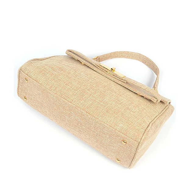 Top Handle Linen Convertible Bag