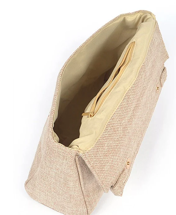 Top Handle Linen Convertible Bag
