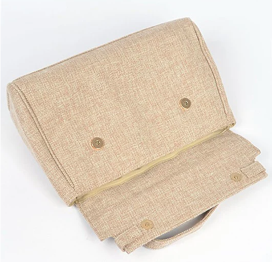 Top Handle Linen Convertible Bag