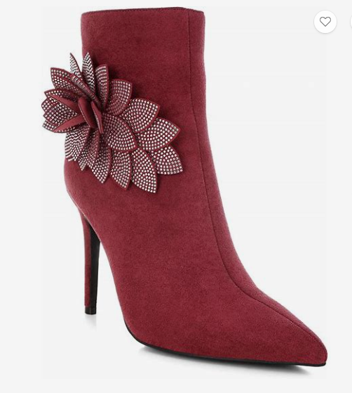 Yarrow Rhinestones Petal Detail Boots