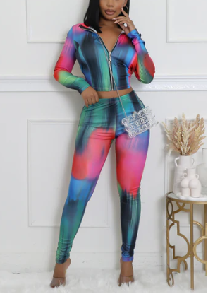 Multi Color 2 pc Legging Set