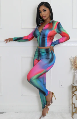 Multi Color 2 pc Legging Set