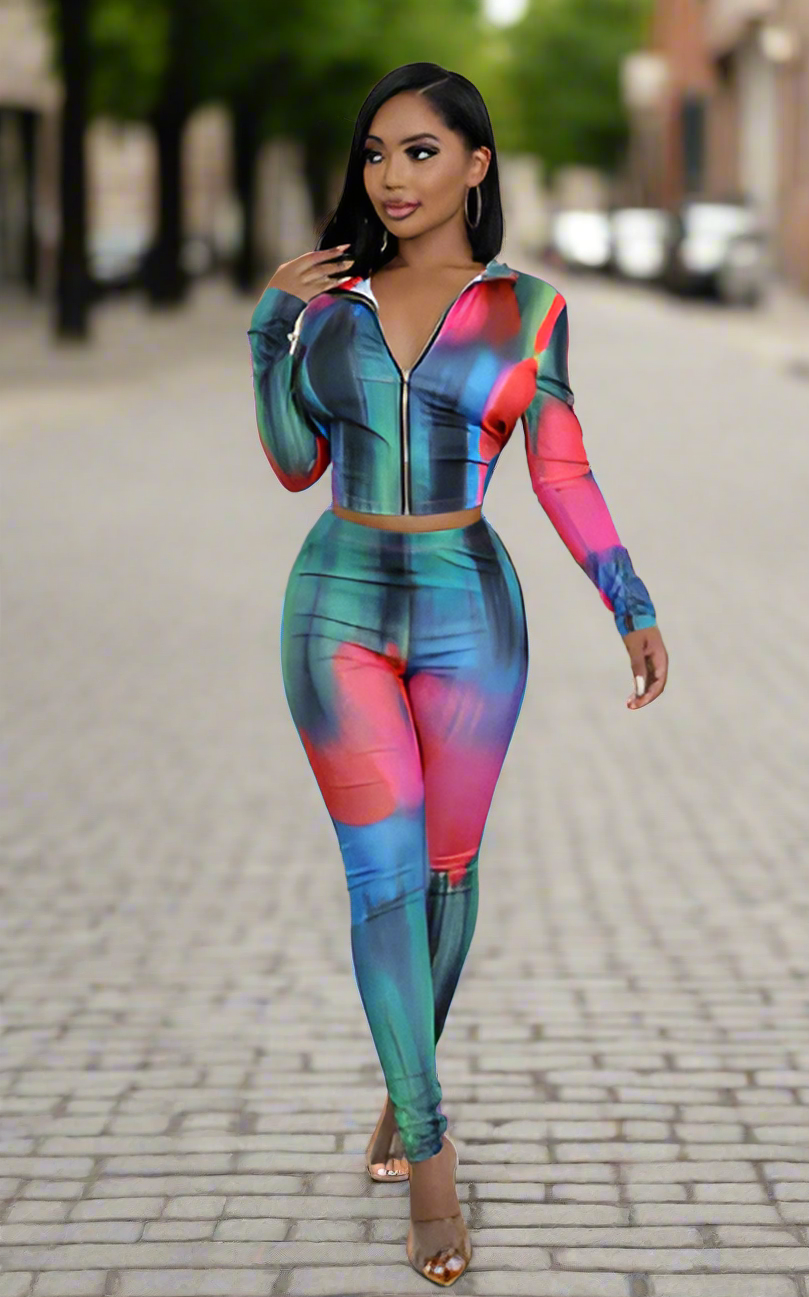 Multi Color 2 pc Legging Set