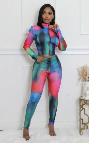 Multi Color 2 pc Legging Set
