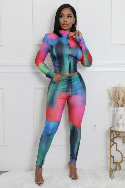Multi Color 2 pc Legging Set
