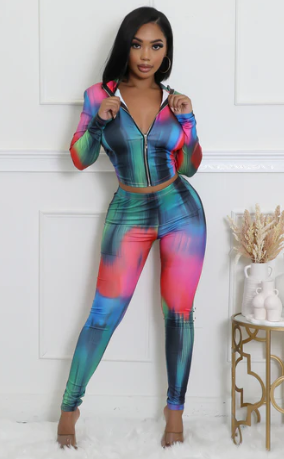 Multi Color 2 pc Legging Set
