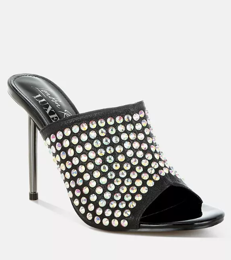 Farasha AB Rhinestone Slip-On Stiletto Heels