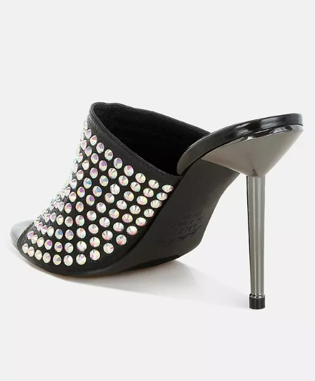 Farasha AB Rhinestone Slip-On Stiletto Heels