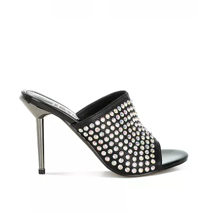 Farasha AB Rhinestone Slip-On Stiletto Heels