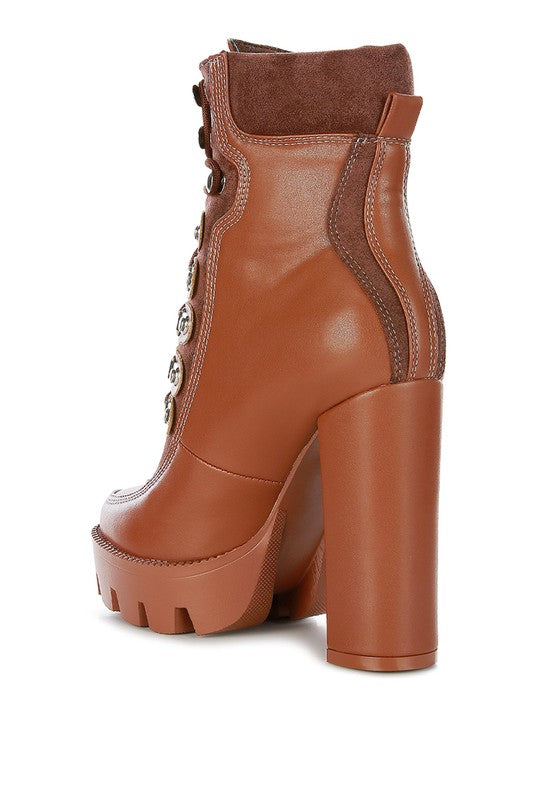 Yeti High Heel Lace-Up Biker Boots