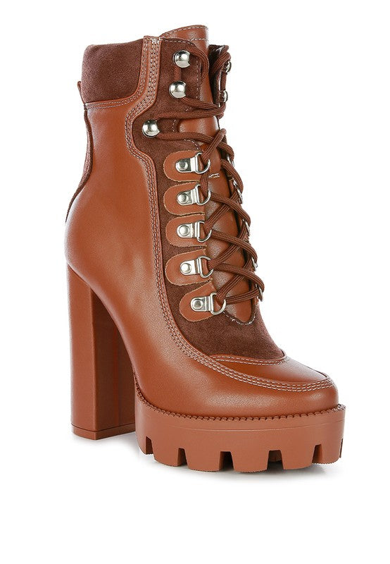 Yeti High Heel Lace-Up Biker Boots
