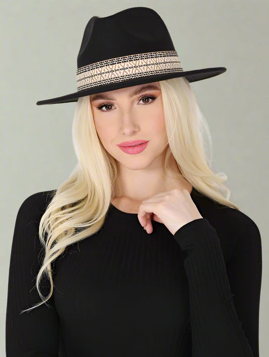 Boho Embroidered Fedora Ha