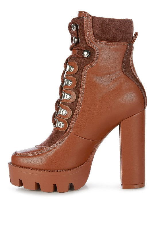 Yeti High Heel Lace-Up Biker Boots