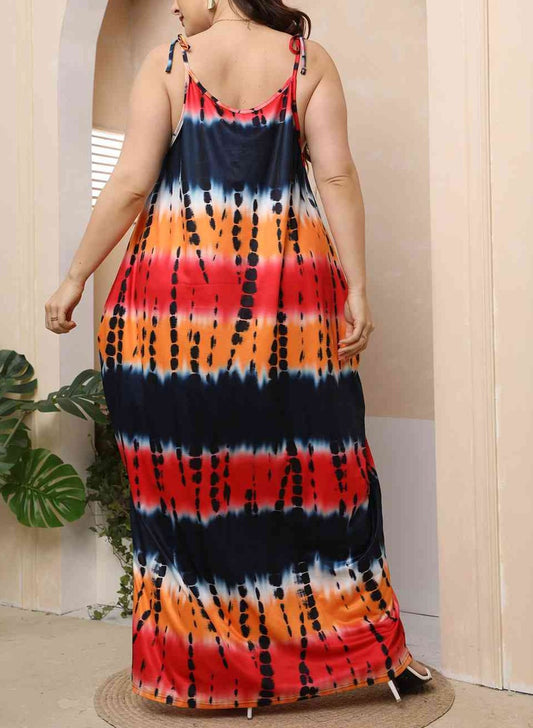 Plus Size Tie-Shoulder Maxi Dress